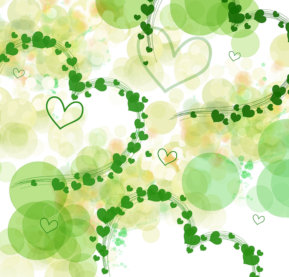 綠色清新愛心藤條背景素材